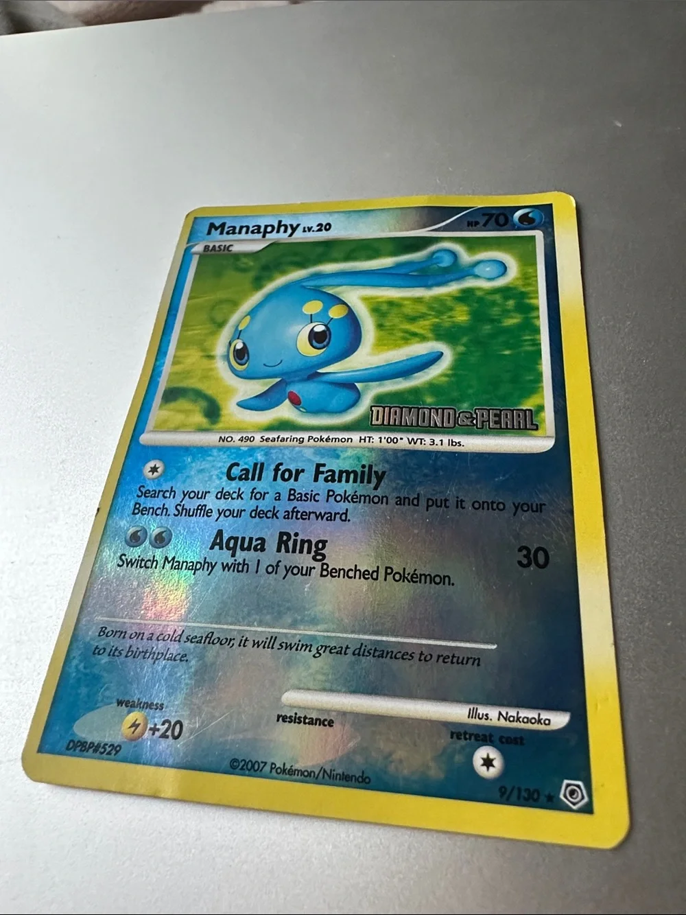 Manaphy Diamond & Pearl Reverse Holo Pokémon Card